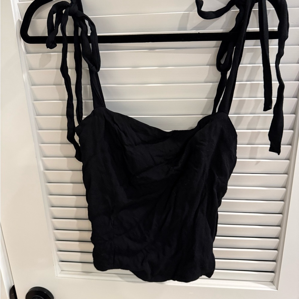 Reformation Black Top with Tie Straps